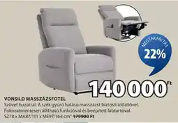 JYSK Vonsild masszázsfotel ajánlat