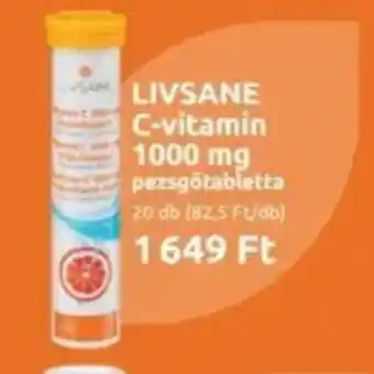 Benu Gyógyszertárak Livsane C-vitamin 1000 mg pezsgōtabletta ajánlat