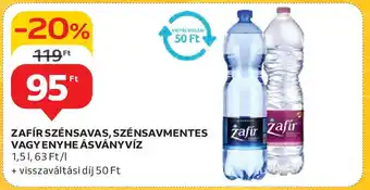 Auchan Zafír szénsavas, szénsavmentes/enyhe ásványvíz ajánlat