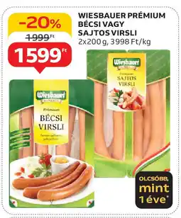 Auchan Wiesbauer prémium bécsi / sajtos virsli ajánlat