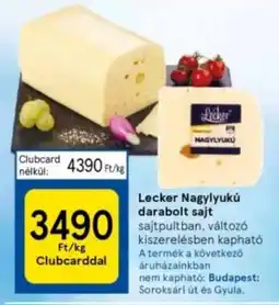 Tesco Lecker Nagylyukú darabolt sajt ajánlat