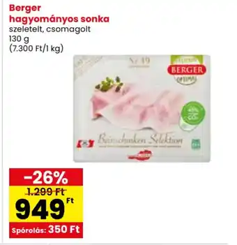 Spar Berger hagyományos sonka ajánlat