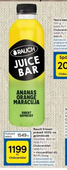 Tesco Rauch Juice Bar Ananas Orange Maracujá ajánlat