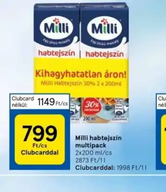 Tesco Milli Habtejszín ajánlat