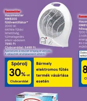 Tesco Rowenta Hausmeister HW8200 fűtőventilátor ajánlat