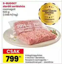 Spar S-BUDGET darált sertéshús ajánlat