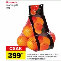 Spar Narancs csomagolt ajánlat