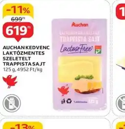 Auchan Auchan Kedvenc Laktzmentes Szeletelet Trappista Sajt ajánlat