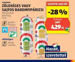 ALDI Kokárdás Zöldséges vagy Sajtos Baromfipárizsi ajánlat