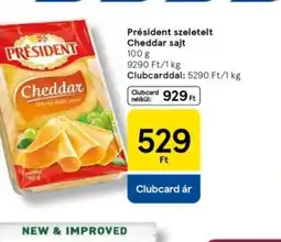 Tesco President szeletelt Cheddar sajt ajánlat