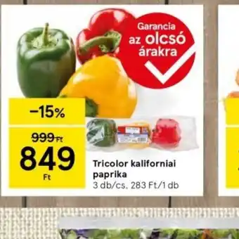 Tesco Tricolor kaliforniai paprika ajánlat