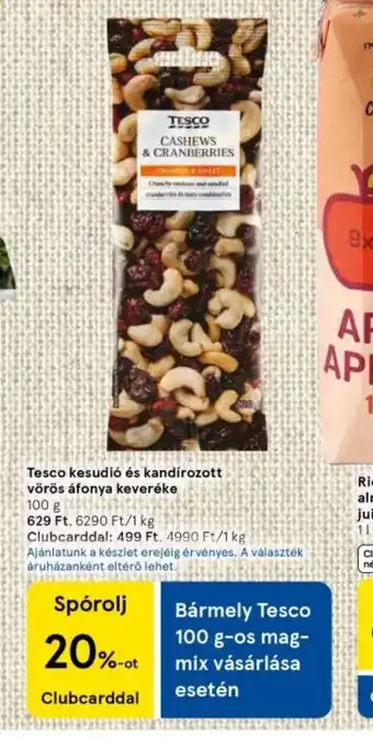 Tesco Tesco kesudi és kand Clubcard árrozott vörös áfonya keveréke ajánlat