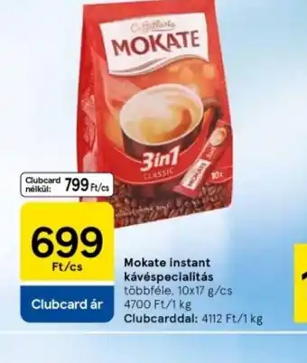 Tesco Mokate Instant Kávéspecialitás ajánlat