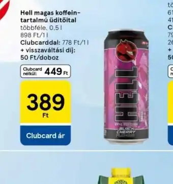 Tesco Hell magas koffein-tartalmú Gdiital ajánlat