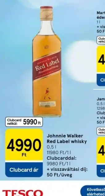 Tesco Johnnie Walker Red Label whisky ajánlat