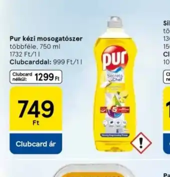 Tesco Pur kézi mosogatszer ajánlat