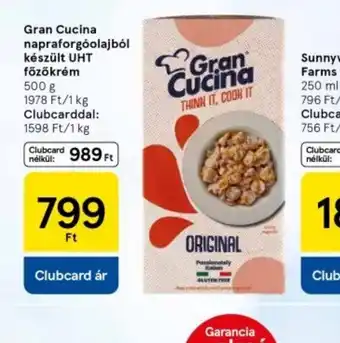 Tesco Gran Cucina napraforgolajbl készült UHT főzőkrém ajánlat