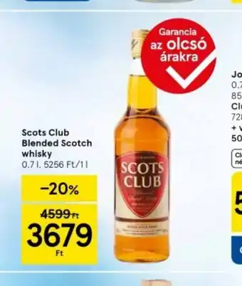 Tesco Scots Club Blended Scotch Whisky ajánlat