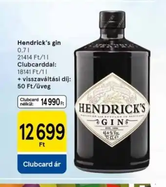 Tesco Hendrick's gin ajánlat