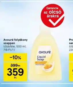 Tesco Avoure folyékony szappan ajánlat