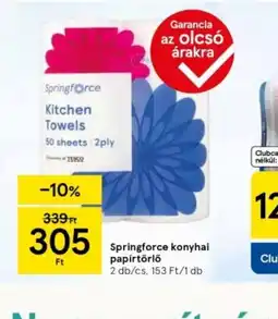 Tesco Springforce konyhai papírtörlő ajánlat