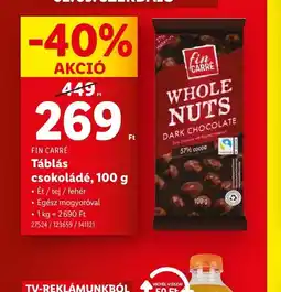 Lidl Csík  Whole Nuts Dark Chocolate ajánlat