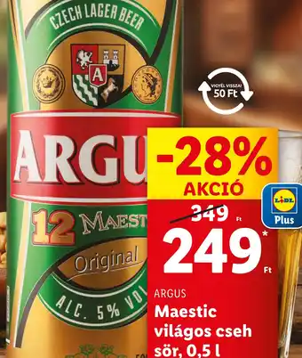 Lidl Argus Maestic Világos Cseh Sör ajánlat