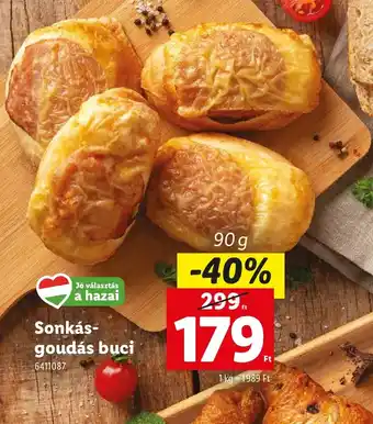 Lidl Sonkás-goudás buci ajánlat