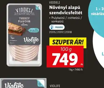 Lidl Violife Növényi alapú szendvicsfeltét ajánlat