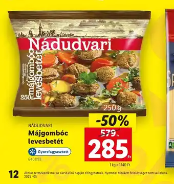 Lidl Nádudvari Májgombc levesbetét ajánlat