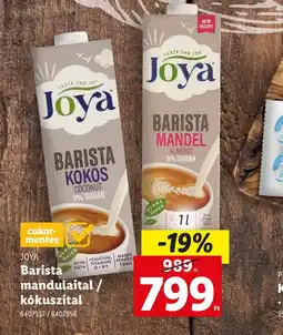 Lidl Joya Barista mandulatej / kkusztej ajánlat