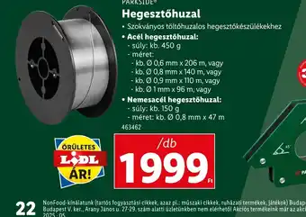 Lidl Hegesztőhuzal ajánlat