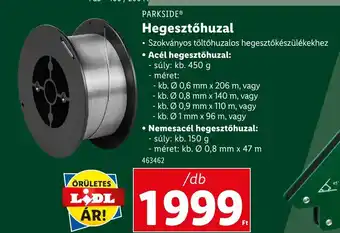 Lidl PARKSIDE® Hegesztőhuzal ajánlat