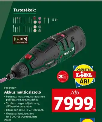 Lidl PARKSIDE® Akkus multicsiszoló ajánlat