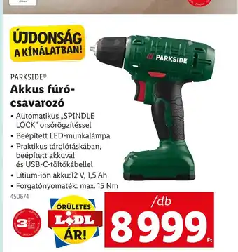 Lidl PARKSIDE® Akkus fúró- csavarozó ajánlat