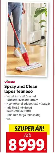 Lidl Vileda Spray and Clean lapos felmosó ajánlat