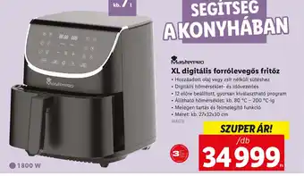 Lidl MasterPRO XL digitális forrólevegős fritőz ajánlat