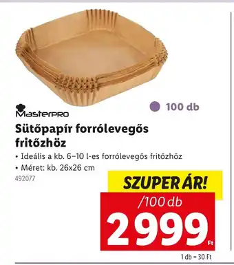 Lidl MasterPRO Sütőpapír forrólevegős fritőzhöz ajánlat