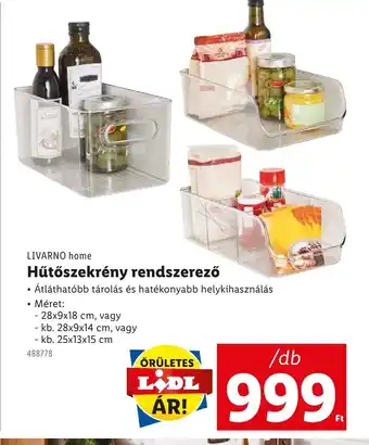 Lidl LIVARNO home Hűtőszekrény rendszerező ajánlat