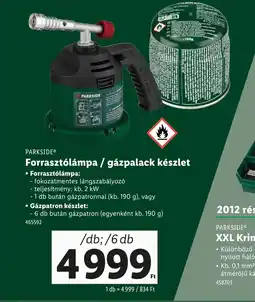 Lidl PARKSIDE Forrasztlámpa / gázpalack készlet ajánlat