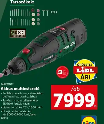 Lidl Parkside Akkus Multicsiszol ajánlat