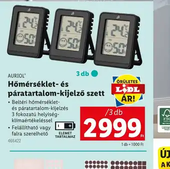 Lidl Auriol Hőmérséklet- és páratartalom-kijelző szett ajánlat