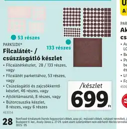 Lidl Parkside Filcalátét/Csúszásgátl készlet ajánlat