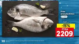 Lidl Friss aranydurbincs ajánlat