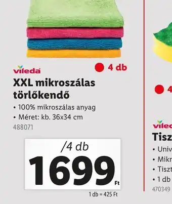 Lidl Vileda XXL mikroszálas törlőkendő ajánlat