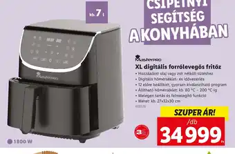 Lidl Masterpro XL digitális forrlevegős fritőz ajánlat