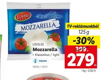 Lidl Lovilio Mozzarella ajánlat