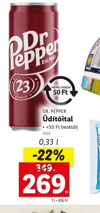 Lidl Dr. Pepper Üdítőital ajánlat