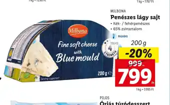 Lidl Milbona Penészes lágy sajt ajánlat