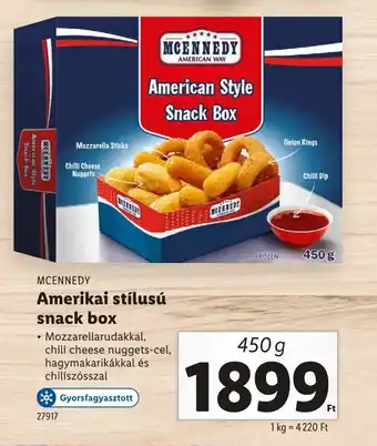 Lidl McEnnedy Amerikai stílusú snack box ajánlat